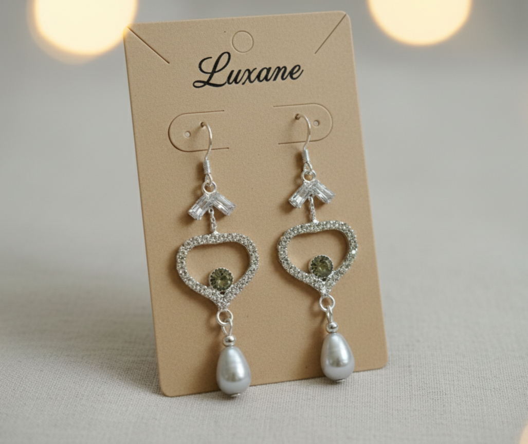 Luna Spark Pearl Drop Earrings
