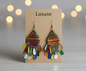 Boho Rainbow Thread Tassel Earrings