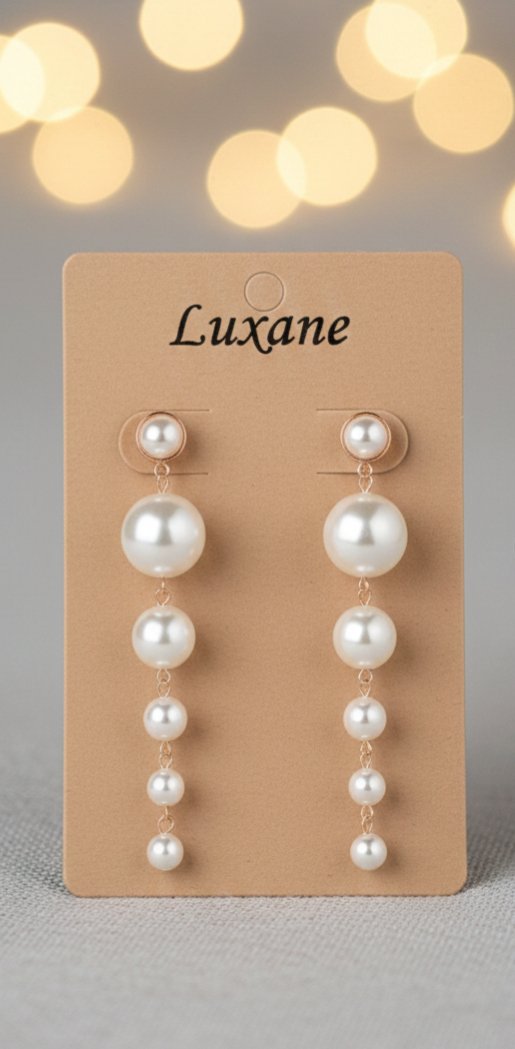 Elegant Pearl Cascade Drop Earrings