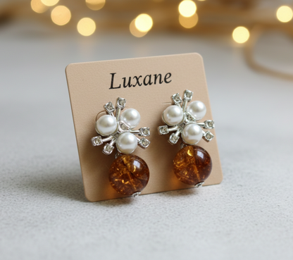 Royal Pearl Bloom Statement Earrings