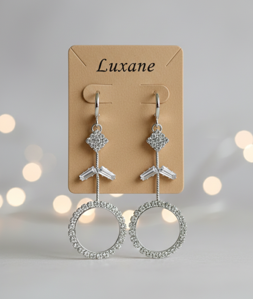 Crystal Halo Drop Earrings