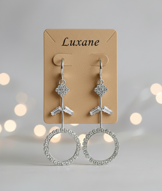Crystal Halo Drop Earrings