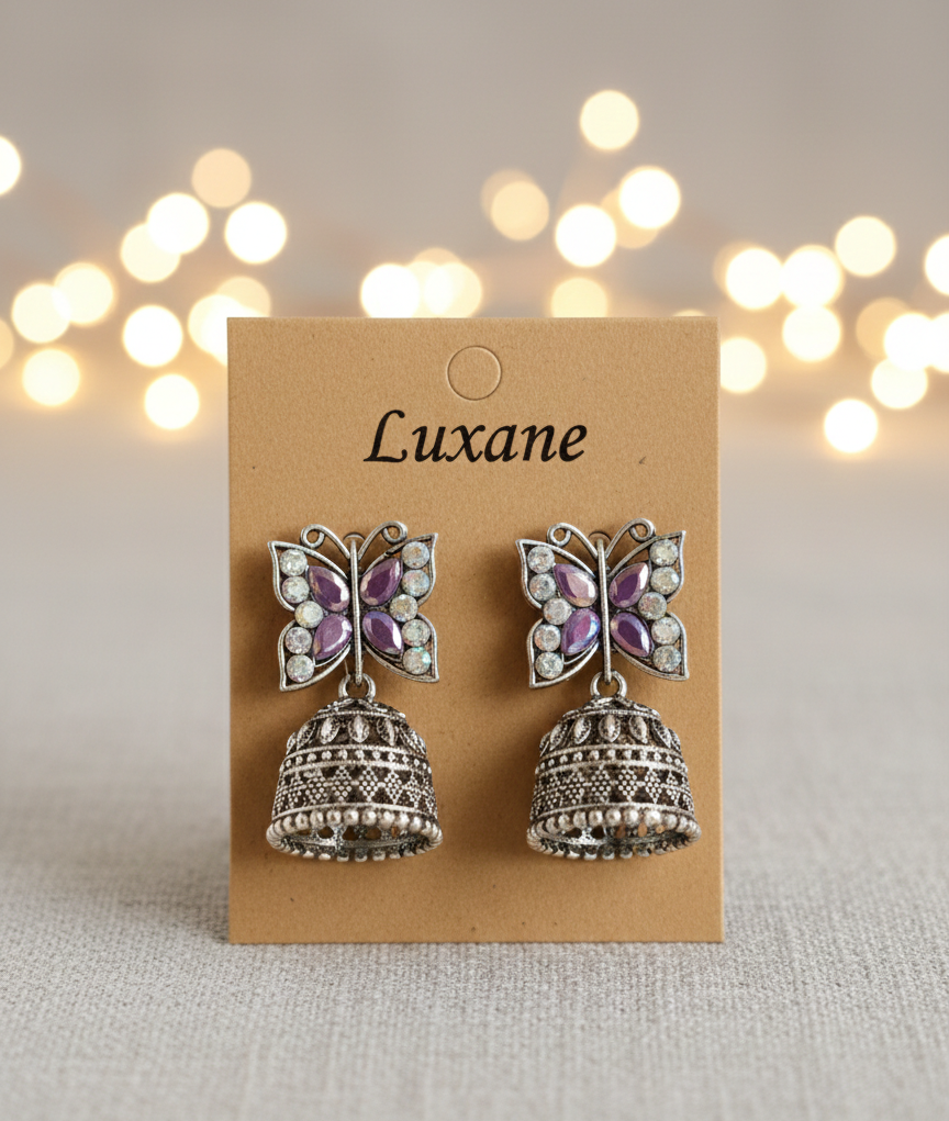 Gulnaar Butterfly Jhumka Earrings