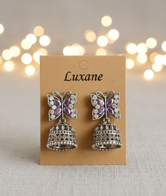 Gulnaar Butterfly Jhumka Earrings
