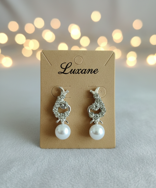 Celeste Pearl Crystal Drop Earrings