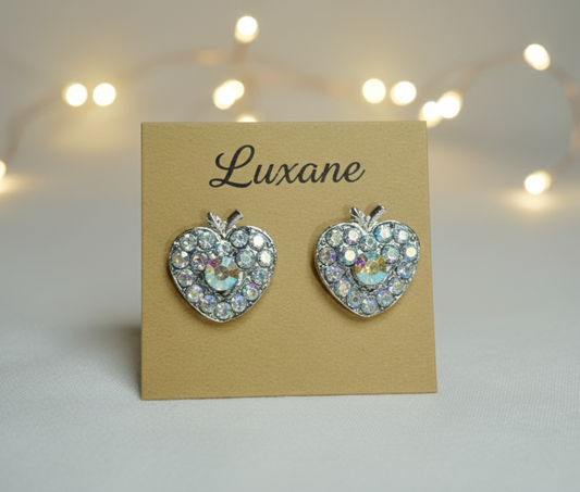 Crystal Heart Spark Stud Earrings
