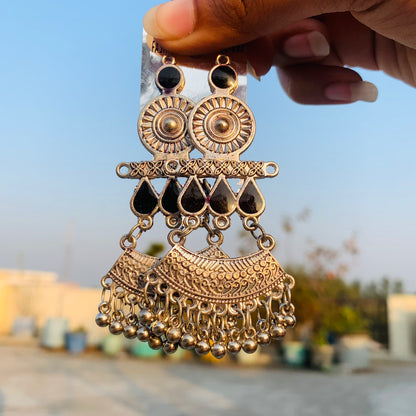 Tribal Charm Oxidised Dangler Earrings