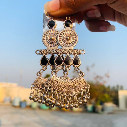 Tribal Charm Oxidised Dangler Earrings